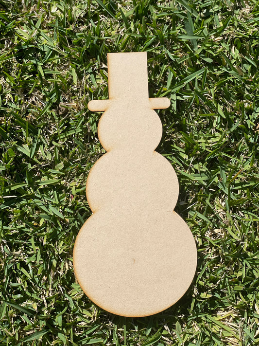 Tall Christmas Snowman With Hat Shape MDF Art Board, Resin Board, Art Blank, Craft Blank ~3mm/6mm/9mm thickness available~