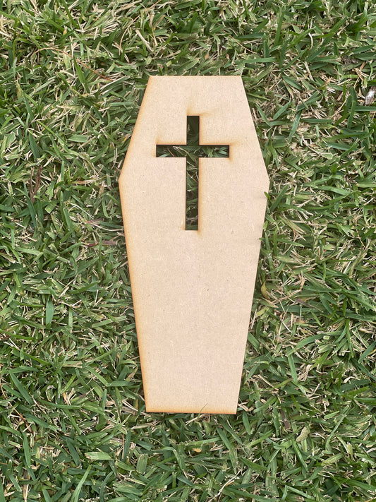 Coffin With Cross Shape MDF Art Board, Resin Board, Art Blank, Craft Blank ~3mm/6mm/9mm thickness available~
