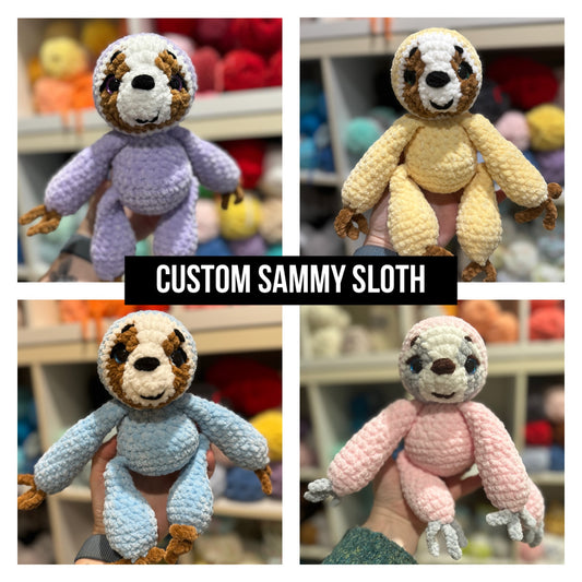 MADE TO ORDER ~Custom Style~ Sammy the Sloth | Amigurumi Crochet Plushie