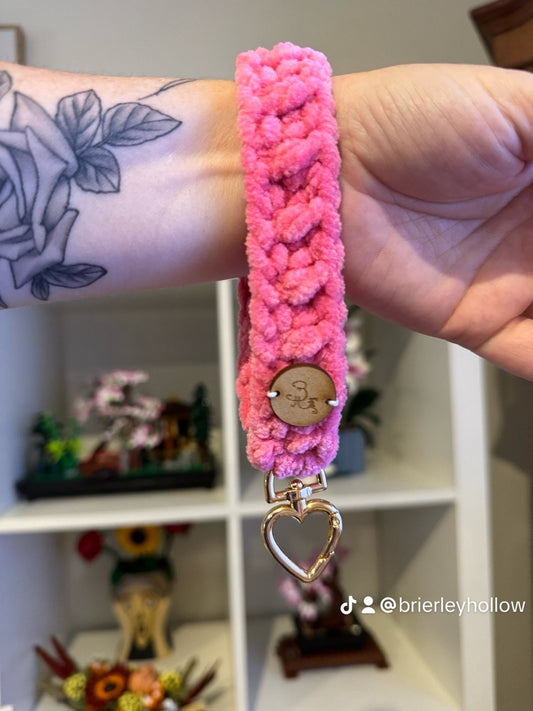 Pink ~ Crochet Wristlet Key Fob
