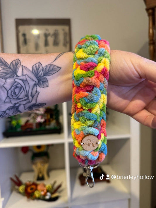 Rainbow Chunky ~ Crochet Wristlet Key Fob