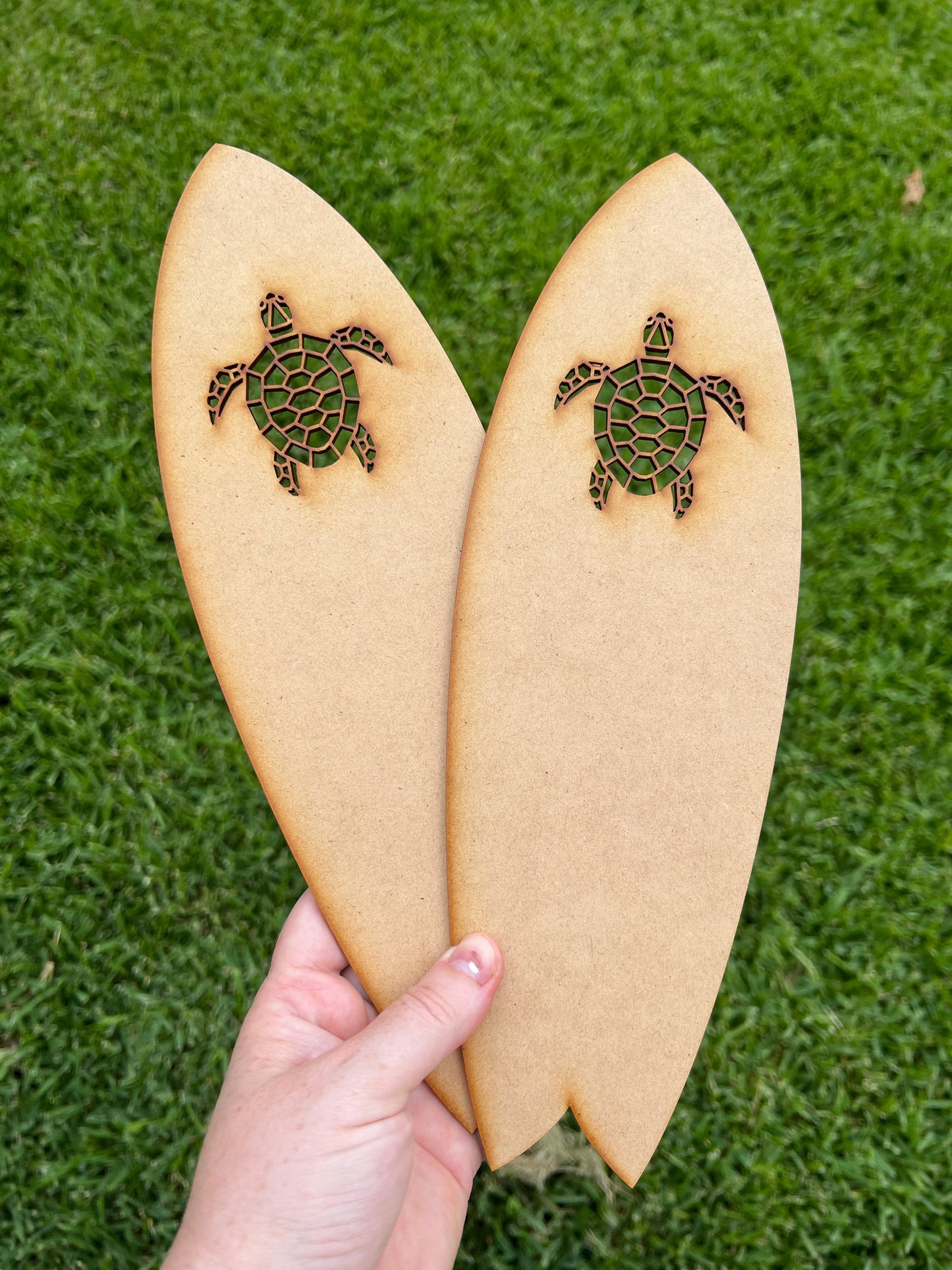 Surfboard with Turtle Cut Out Shape MDF Art Board, Resin Board, Art Blank, Craft Blank ~3mm/6mm/9mm thickness available~