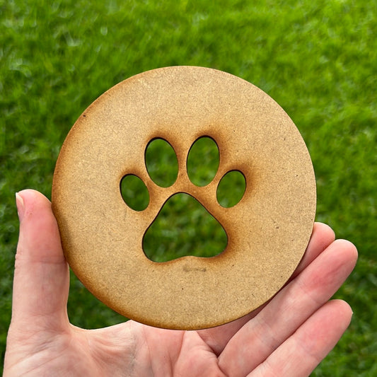 Circle Paw Cut Out Shape MDF Art Board, Resin Board, Art Blank, Craft Blank ~3mm/6mm/9mm thickness available~