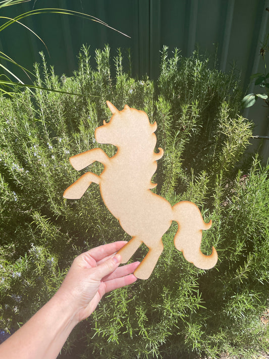 Unicorn Standing Pony Shape MDF Art Board, Resin Board, Art Blank, Craft Blank ~3mm/6mm/9mm thickness available~