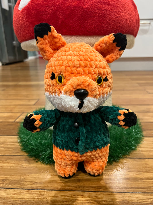 Mr Freddy Fox 🦊 in his Green Coat Amigurumi Crochet Plushie