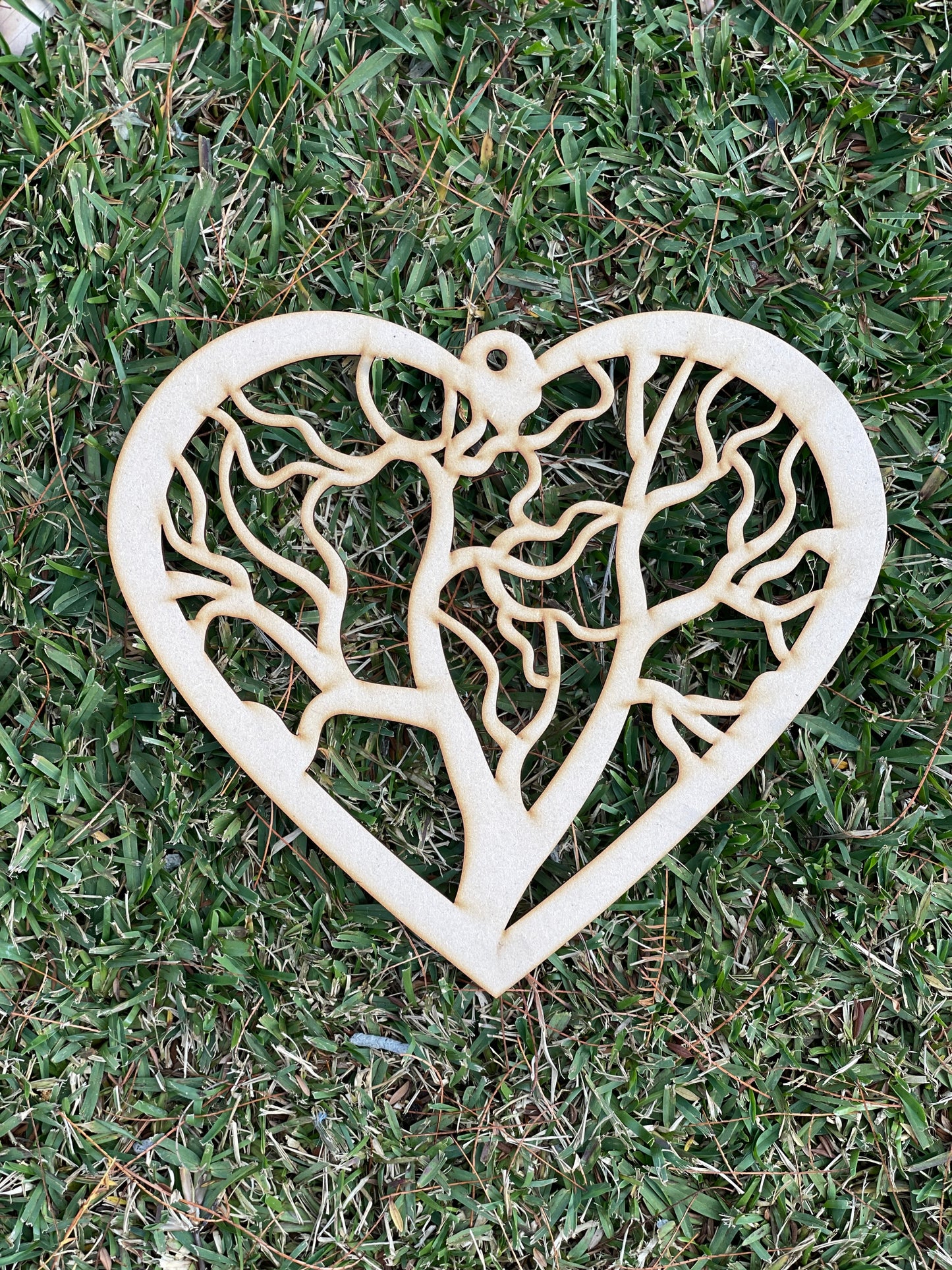 Heart Tree Ornament Cut-Out Shape MDF Art Board, Resin Board, Art Blank, Craft Blank ~3mm/6mm/9mm thickness available~