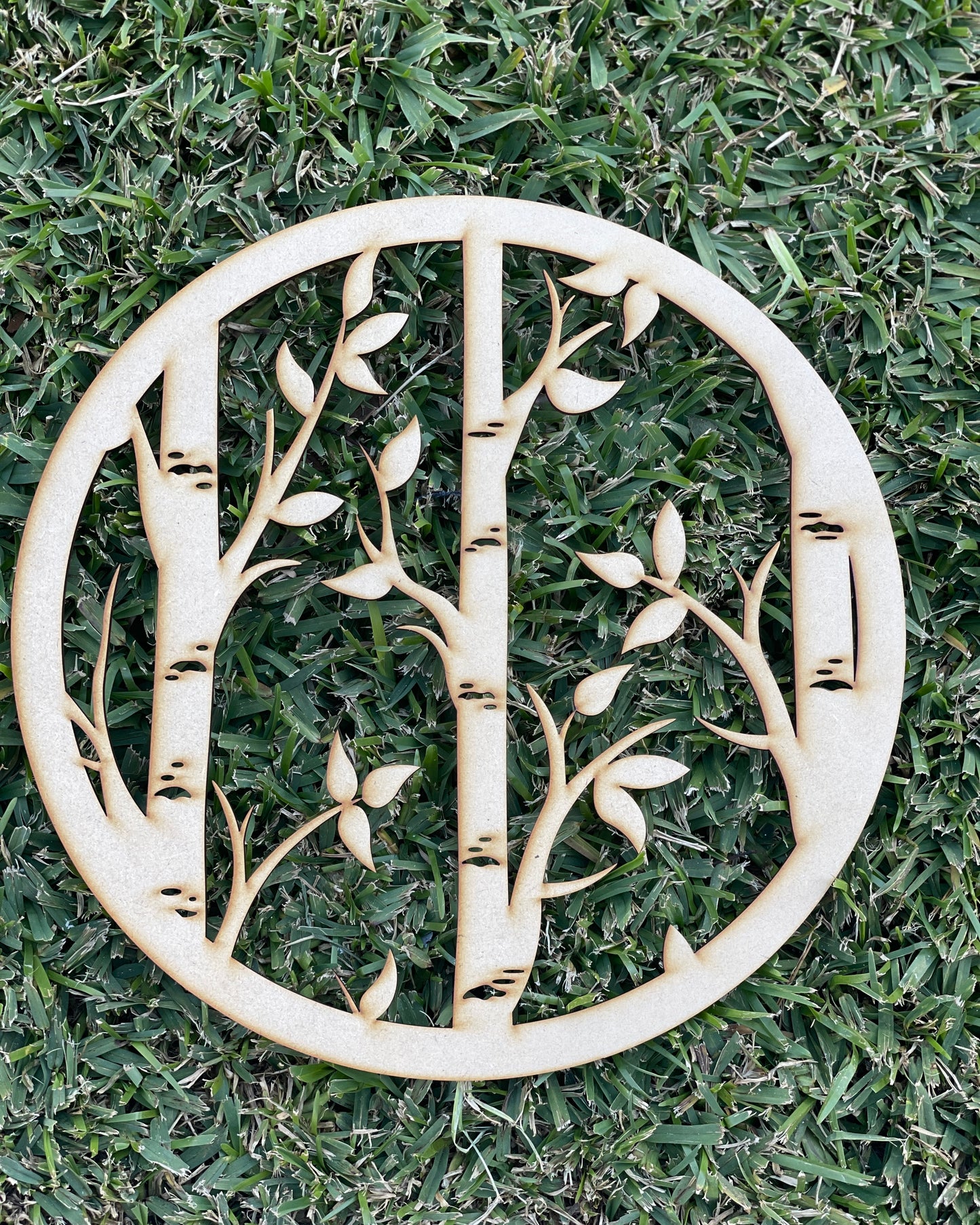 White Bark Tree Circle Cut-Out Shape MDF Art Board, Resin Board, Art Blank, Craft Blank ~3mm/6mm/9mm thickness available~