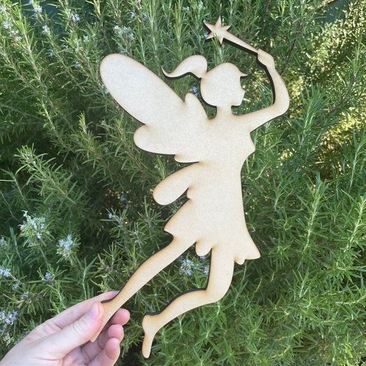 Fairy with Wand Shape MDF Art Board, Resin Board, Art Blank, Craft Blank ~3mm/6mm/9mm thickness available~