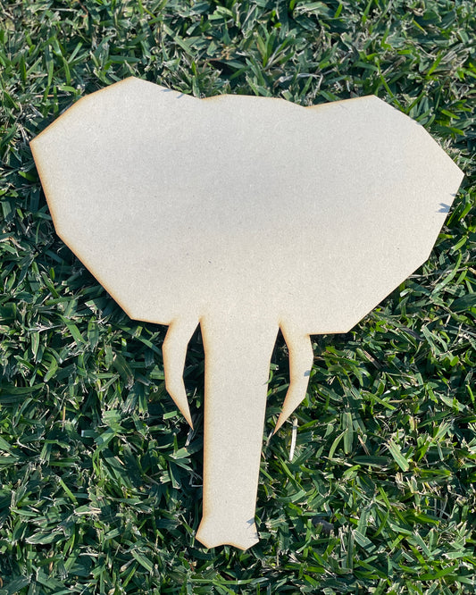 Geo Elephant Head Shape MDF Art Board, Resin Board, Art Blank, Craft Blank ~3mm/6mm/9mm thickness available~