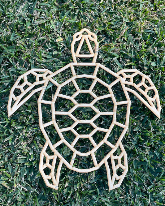 Geo Turtle Cut-Out Shape MDF Art Board, Resin Board, Art Blank, Craft Blank ~3mm/6mm/9mm thickness available~