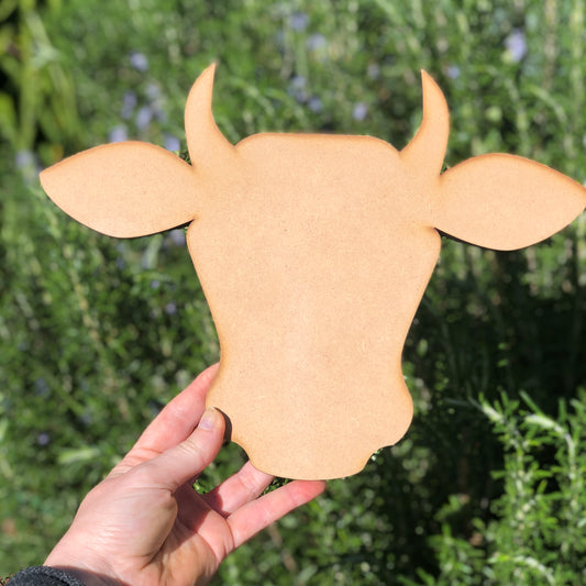 Cow Head Shape MDF Art Board, Resin Board, Art Blank, Craft Blank ~3mm/6mm/9mm thickness available~